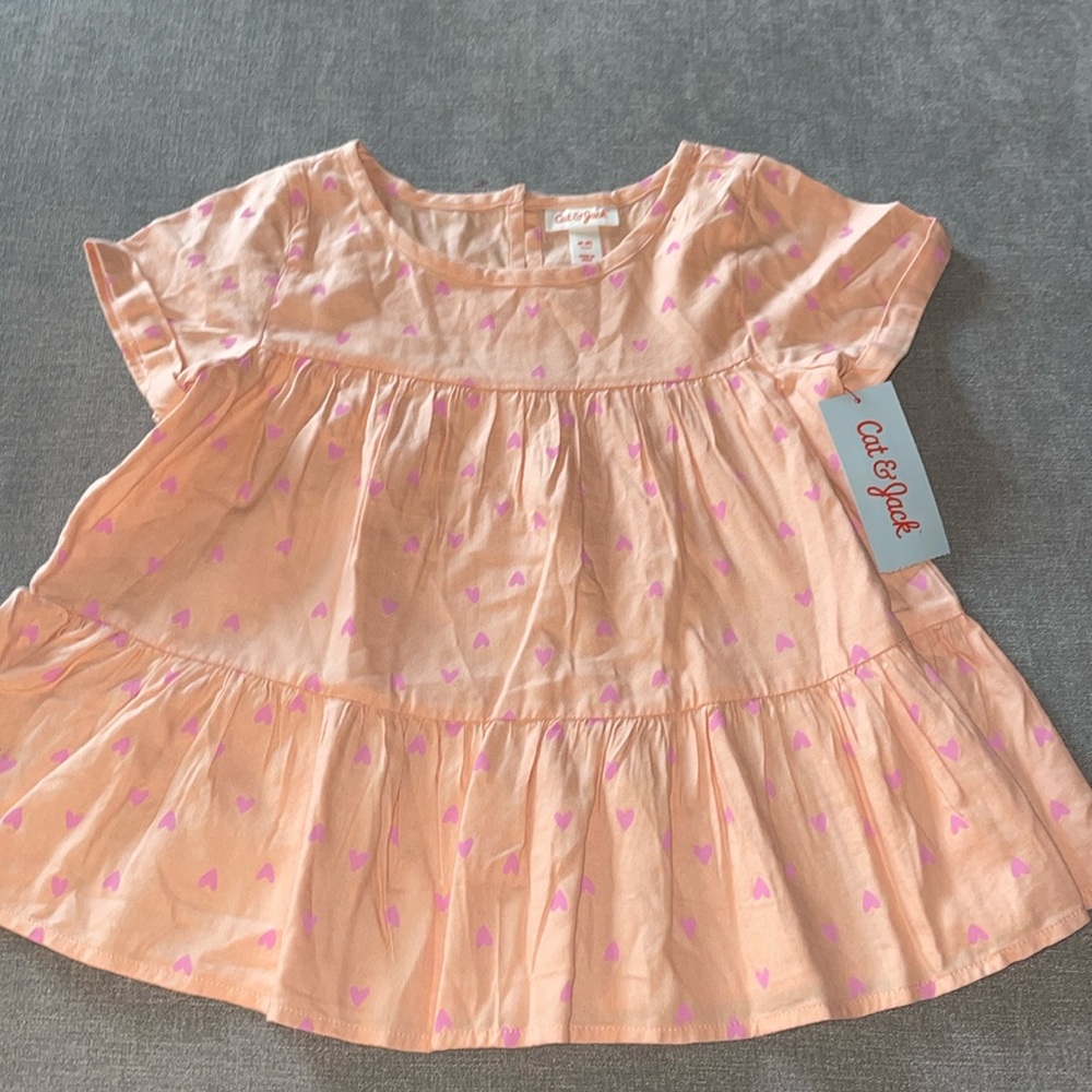 Cat & Jack Girl’s Short Sleeve Heart Top